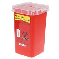 Mcree Disposal Blade Container Portable Sharps Container Barber Razor Blade Disposal Collect Box(Red)