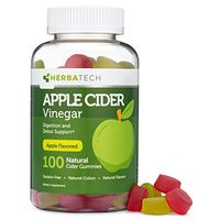 Apple Cider Vinegar Gummies with Mother (100 Gummies, Extra Large Bottle) for Weight Loss Cleanse, Enhanced with Ginger Dry Extract (Chewable, Made in The USA, Gluten Free) from Herbatech