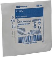 3968 Sponge Curity 10's Pouch Gauze LF Sterile Cotton 4x4" 8Ply 100 Per Box Part No. 3968 by- Kendall Company