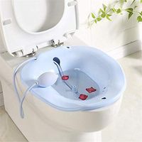 JFGUOYA Sitz Baths for Hemorrhoids Fits Most Standard and Elongated Toilets Bedside Commodes BPA Free - for Pregnant Women Hemorrhoids Patients on The Toilet Hip Bath tub & Flusher,Blue