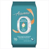 Assurance Pre-Moistened Extra Large Disposable Washcloths, 96ct (3 Packs of 96 Counts)