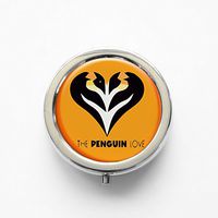 RhyNSky Animal Penguin Mini Portable Pocket Pill Box Case Holder for Purse, 3 Compartments, Silvery, FS216