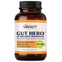 Gut Hero is an Effective Immune & Gut-Enhancing Natural Formula with 12 Strains of Probiotic Strains and a Prebiotic Blend to Support Gastrointestinal Health, 30 Vegetarian Capsules, 30-Day Supply