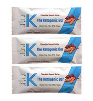 K The Ketogenic Bar - Chocolate Peanut Butter Keto Bars - High Fat, Low Carb, Gluten Free, Vegan, Non-GMO. 12 Pack K Bars