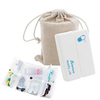 Estefanlo Magnetic Foldable Pill Organizer, Travel Pill case Portable Pocket Pill Box with 7 Compartments, Pill Dispenser Medicine Container to Hold Pills Vitamin Fish Oil Supplements (2 Pack)