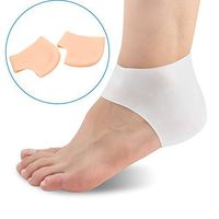 SISHUINIANHUA 2 Pcs/1 Pair Silicone Heel Protection Sleeve Cushion Strap Sports Injury Pain Gout Recovery Foot Care Brace and Support,White