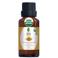 SVA Organics Frankincense Sacra (Sacred) Oil 10 Ml USDA Certified Organic 100% Pure & Natural, Authentic & Premium Therapeutic Grade Oil for Aromatherapy, Skin Care, Hair Care & Scalp Massage