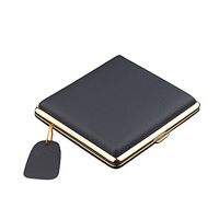 NACHEN Leather Cigarette Cases Holder Box Holds 20 Cigarettes,Black2,98X93x23mm