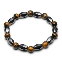 CrystalTears Natural Tiger Eye Beads Hematite Magnetic Therapy Bracelet,Reiki Healing Energy Stone, Gift for Dad