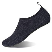 Womens and Mens Kids Water Shoes Barefoot Quick-Dry Aqua Socks for Beach Swim Surf Yoga Exercise (Triangle-Black, 48/49)