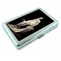 1920's Follies Girl Metal Silver Cigarette Case Holder Wallet RFID-blocking