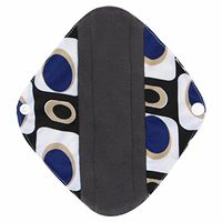 TONSEE Reusable Sanitary Pads for Women, Washable Menstrual Pad (S: 17.5 * 21cm, Black #02)