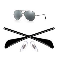 HEYDEFO Replacement Temple Tips Nose Pads for Ray-Ban Aviator RB3025 3026 Sunglasses Repair Kits (Black),Bonus Sunglasses Bag