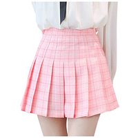 Coupondeal Women's Fashion High Waist Pleated Mini Skirt Slim Waist Casual Tennis Skirt (Pink,XS)
