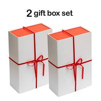 Collapsible Gift Box Set with Magnetic Closure (12x8x4, White/Red)
