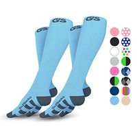 Go2Socks Compression Socks for Men Women Nurses Runners 20-30 mmHg Medical Stocking Athletic(2pCBlue,L)