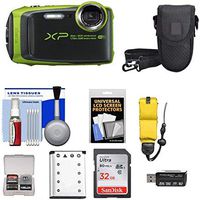 Fujifilm FinePix XP120 Shock & Waterproof Wi-Fi Digital Camera (Lime) with 32GB Card + Battery + Cases + Float Strap + Kit