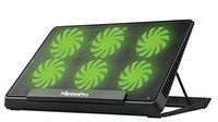 XtremPro Portable Metal Mesh Laptop Cooler Cooling Pad, 6 Quiet Fans w/Green LED Light, 5 Adjustable Heights, Up to 17" in Notebook, 2 USB Interface w/Speed Control Switch, Non-Slip - Black (11147)