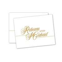 Fancy Script Personalized Note Cards - Gold