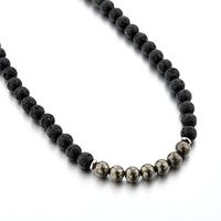 Mystiqs Deluxe Edition Lava Rock & Pyrite Beaded Necklace Essential Oil Diffuser for Women Aromatherapy Ideal for Anti-Stress or Anti-Anxiety