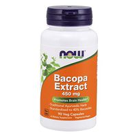NOW Supplements, Bacopa Extract 450 mg,  90 Veg Capsules