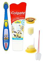 Despicable Me Minions 3pc Bright Smile Oral Hygiene Set! Soft Manual Toothbrush, Toothpaste & Brushing Timer! Plus"Remember to Brush" Visual Aid!