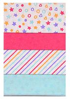 Pink Aqua & Purple Stars and Zigzag Pattern Pack of Decorative Premium Quality Gift Wrapping Tissue Paper - Birthday, All Occasion