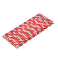 100PCS Stripe Paper Straw Drinking Rainbow Straws Paper for Drinking Decorations Parties Birthday Parties Weddings etc (Red)