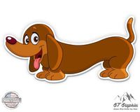 Dachshund Cute - 12" Vinyl Sticker Waterproof Decal