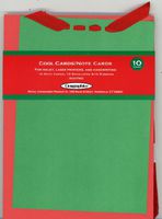Green Cool Cards Note Cards with Red Ribbon