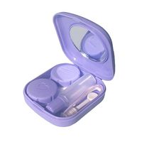 Yamalans Candy Color Mini Contact Lens Case Container with Mirror Travel Kit Container (Purple)