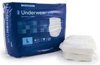 McKesson Adult Disposable Absorbent Underwear, Lite Pull On, Light Absorbency, Size Large, 1 Package containing 4 packs of 18 diapers. 72 Total by McKesson