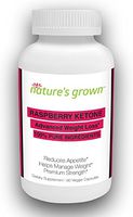 Nature's Grown Highly Concentrated Raspberry Ketones Fat Burning and Weight Loss Supplement, 100% Pure Extract Appetite, Quality & Premium Formula, 90 Vegetarian Capsules
