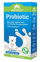 Natvites Probiotics with Prebiotic Fiber White Chocolate for Children 40 Count