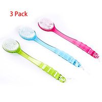Yeyo Pack of 3 Super Soft Bristles Bath Brush Shower Body Brush with Long Handle Shower Body Back Beauty Dry Skin Body Brush