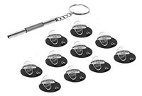 15mm D-Shaped Soft Silicone Nose Pads for Eyeglasses Repair Kits Mini 3 in 1 Stainless Steel Screwdriver(Push-in, 10 Pair)