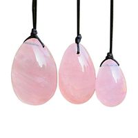 Artibetter 3pcs Jade Stone Egg Yoni Egg Massage Stone Yoga Exercise Eggs to Train Pelvic Muscles kegel Exercise (Pink)