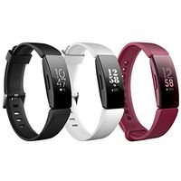 Goseth Compatible with Fitbit Inspire HR/Inspire Bands, Silicone Accessories Sports Wristband for Fitbit Inspire HR(Large, Black&White&Sangria)