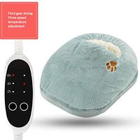 MAG.AL Plug in Warm Foot Treasure Electric Shoes Foot Warmer Heated Shoes Plush Electro-Thermal Warm Shoes Office Warm Foot Pad 2 Piece, Blue,2533Cm