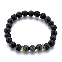 Mystiqs Lava Rock & Camouflage Natural Stone Bracelet Essential Oil Diffuser for Men, Woman Aromatherapy Ideal for Anti-Stress or Anti-Anxiety