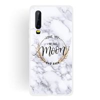 JUNXI Phone case Phone Cover Moon Text Semi-Transparent TPU Marble Phone Case for Huawei P30 Strong Quality and Durable