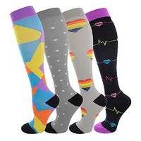 4 Pairs Compression Socks 20-30mmHg for Women&Men-Best Compression Stockings for Running,Cycling,Sports,Nurse,Maternity Pregnancy,Medical,Athletic,Diabetic,Swelling,Varicose Veins,Travel,Shin Splints