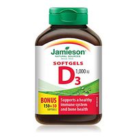 Jamieson Vitamin D 1,000iu Soft Gels Bonus 180 Count