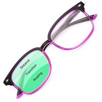 Gaoye Progressive Multifocal Reading Glasses Blue Light Blocking for Women Men,No Line Multifocus Readers with Spring Hinge (Black-Purple, 250)