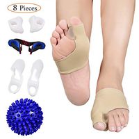 Bunion Corrector and Bunion Care Kit for Tailors Bunion, Hallux Valgus, Big Toe Joint, Hammer Toe, Toe Separators Spacers Straighteners Splint with Foot Massage Ball