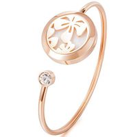 Coolnut Essential Oil Diffuser Bracelet for Women and Girls,Rose Gold Aromatherapy Bracelets with Gorgeous Jewelry Box,Best Gift for Loved One(Four-leaf Clover）