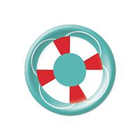 Pool Party Life Saver -9" Paper Dinner Plates, Set of 12