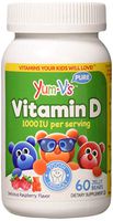 YUM-V's Vitamin D (1000 IU) Chewable Jellies (Gummies) for Kids, Yummy Berry Flavor (60 Ct); Daily Dietary Supplement with Essential Vitamins – Kosher, Halal, Gluten Free Children’s Vitamins