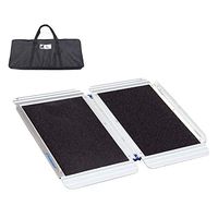 Ruedamann 2' x 30" Non-Skid Threshold Ramp,Portable Aluminum Folding Wheelchair Ramp for Home,Steps,Stairs,Doorways,with Bag (MR607W-2)