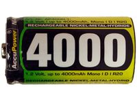 D 4000 Mah Nimh Accupower Rechargeable Battery